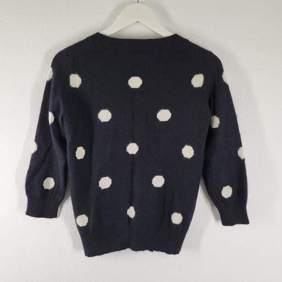 Wallace Madewell Pullover Sweater Womens Small Polka Dot Rabbit Hair Blend Black - Picture 7 of 9